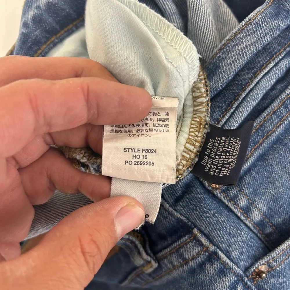 J.Crew Vintage Straight Jeans Womens 28‎ Blue Distressed Raw Hem F8024